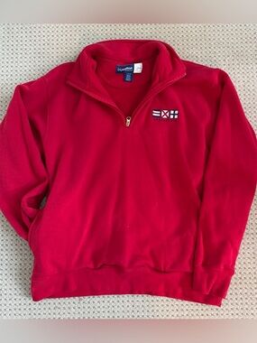 Red quarter zip